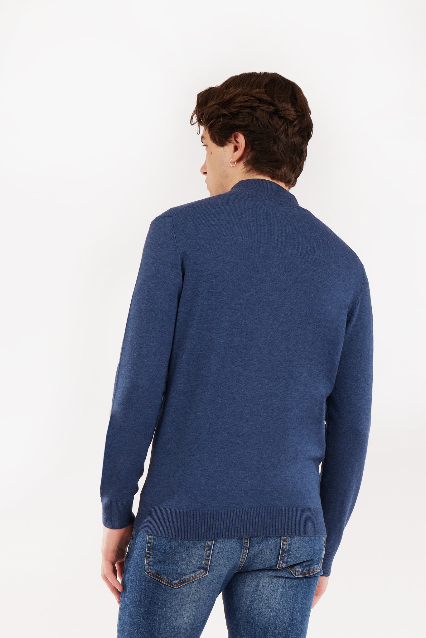 Pulover cu fermoar complet 9250SP Denim