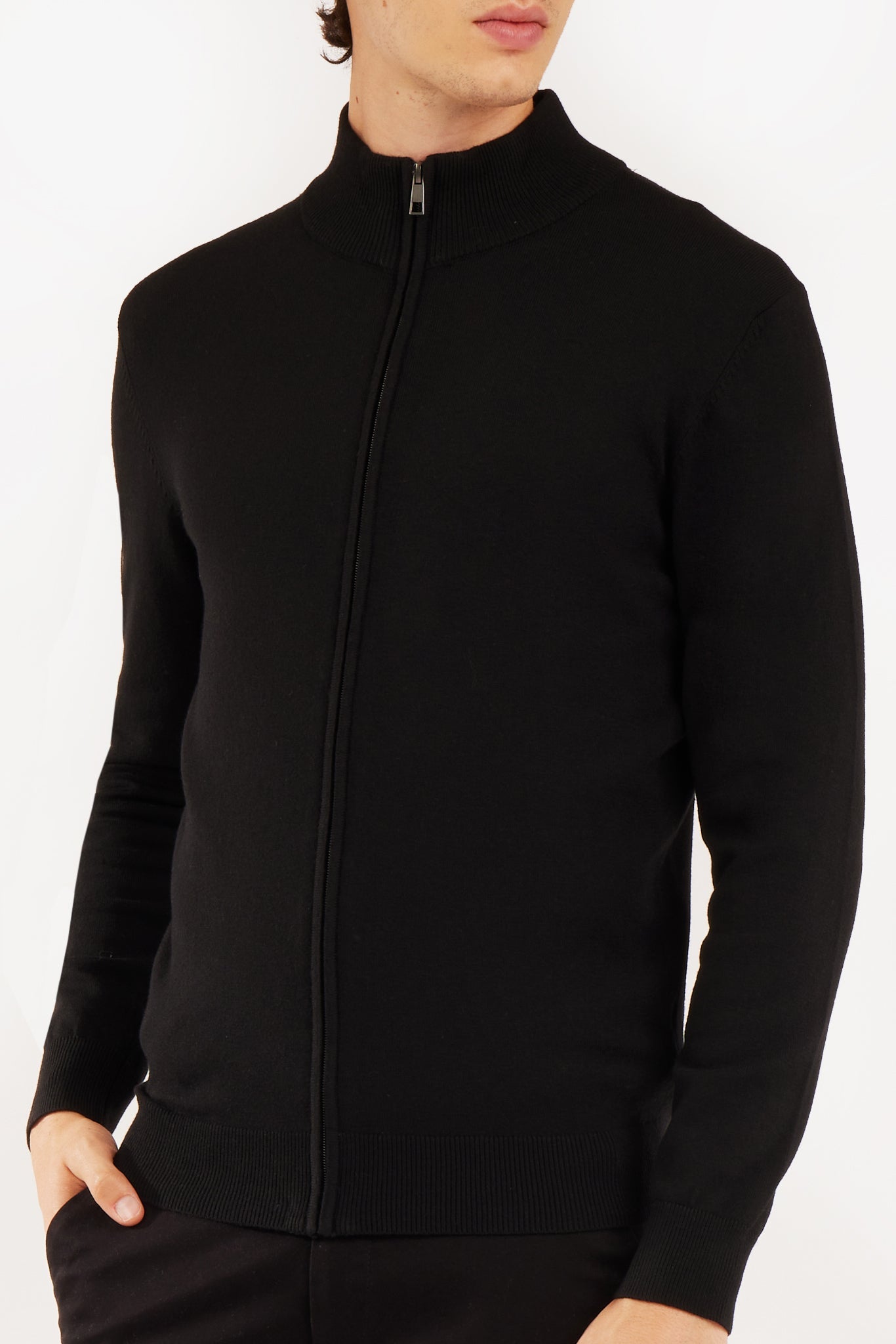 Pulover cu fermoar complet 9250SP Negru