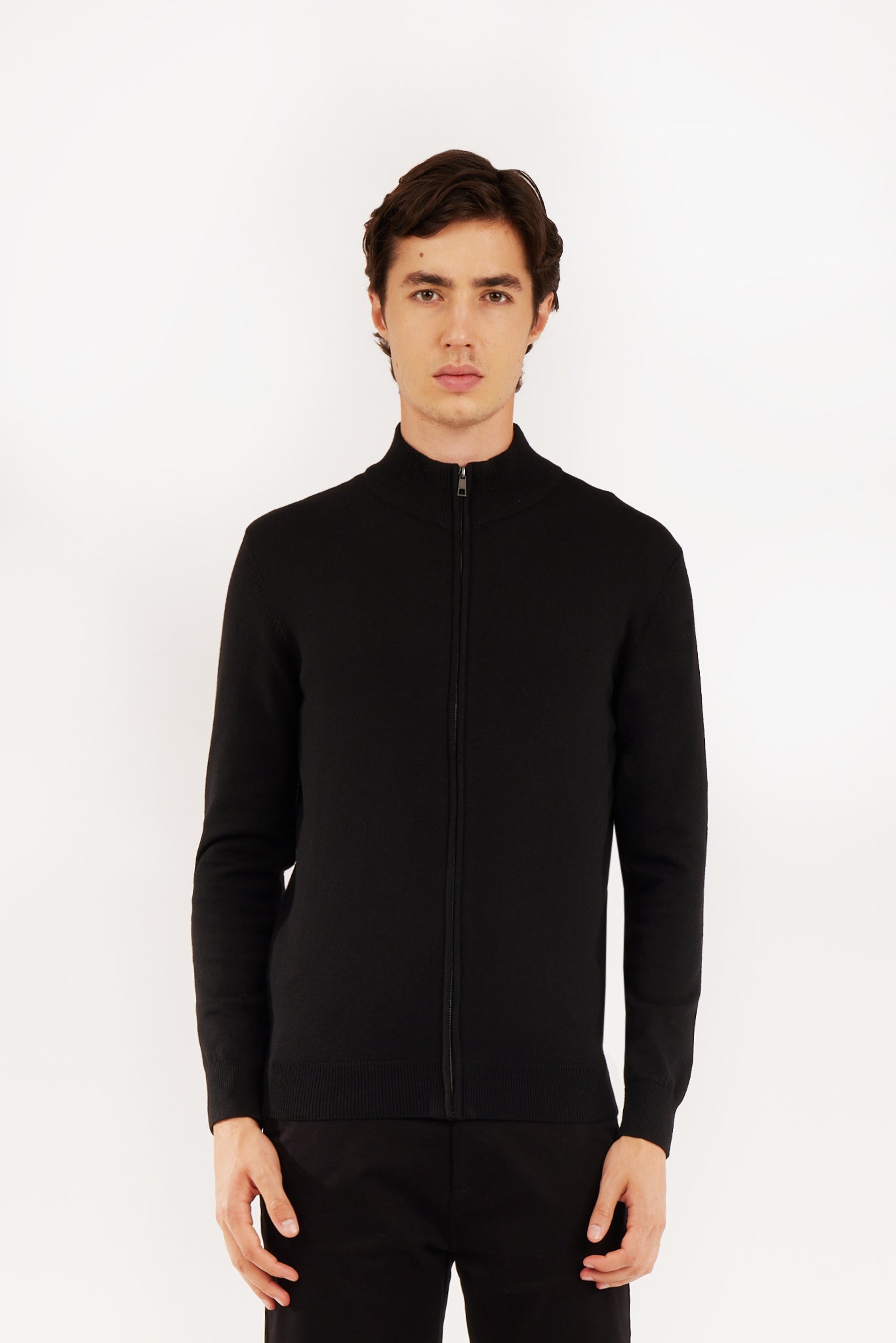 Pulover cu fermoar complet 9250SP Negru