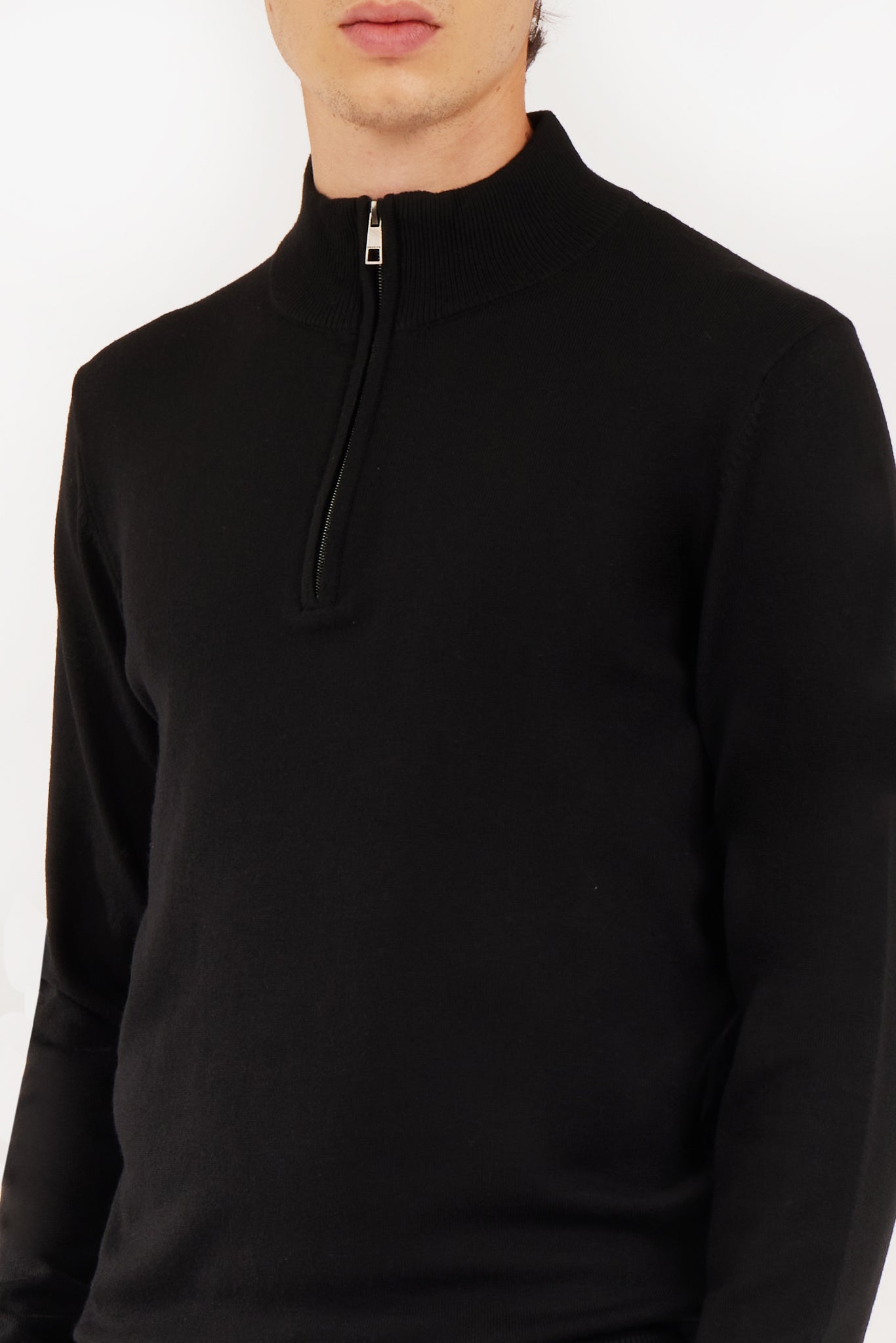 Pulover cu fermoar 9251SP Negru