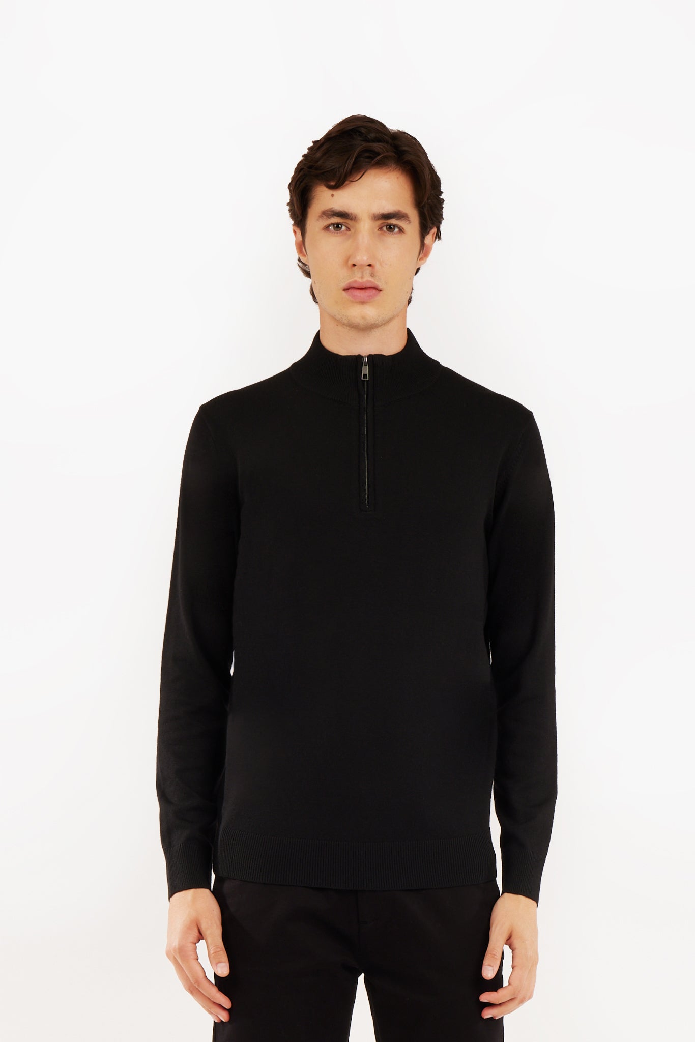 Pulover cu fermoar 9251SP Negru