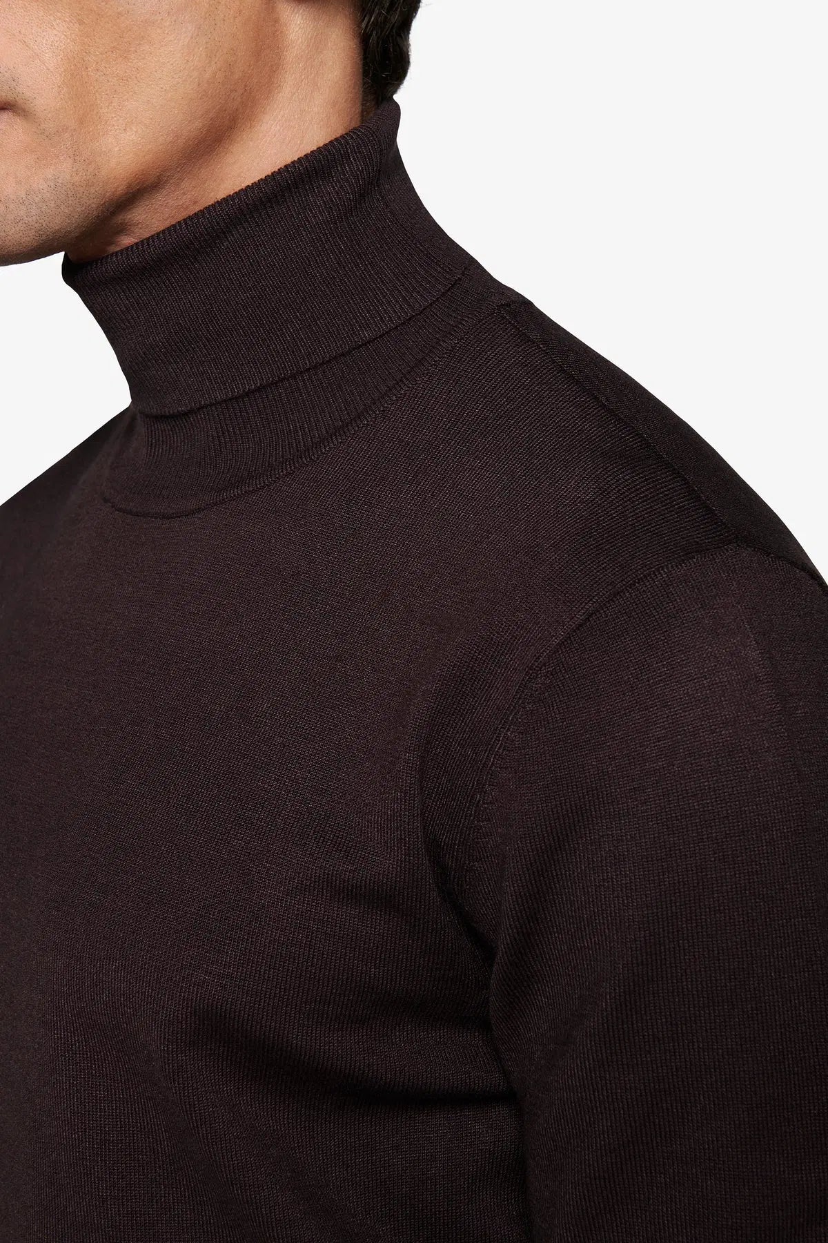 Pulover cu guler pe gât CAIM18-1401 Maro