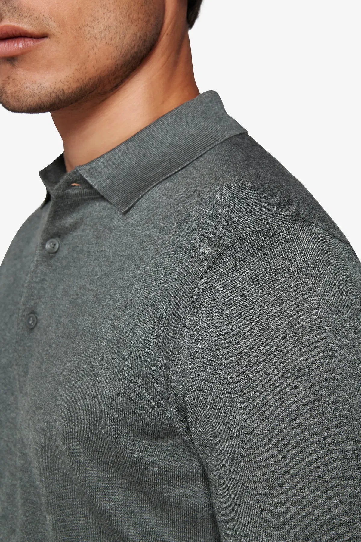 Pulover cu guler polo CAIM48-1401 Verde