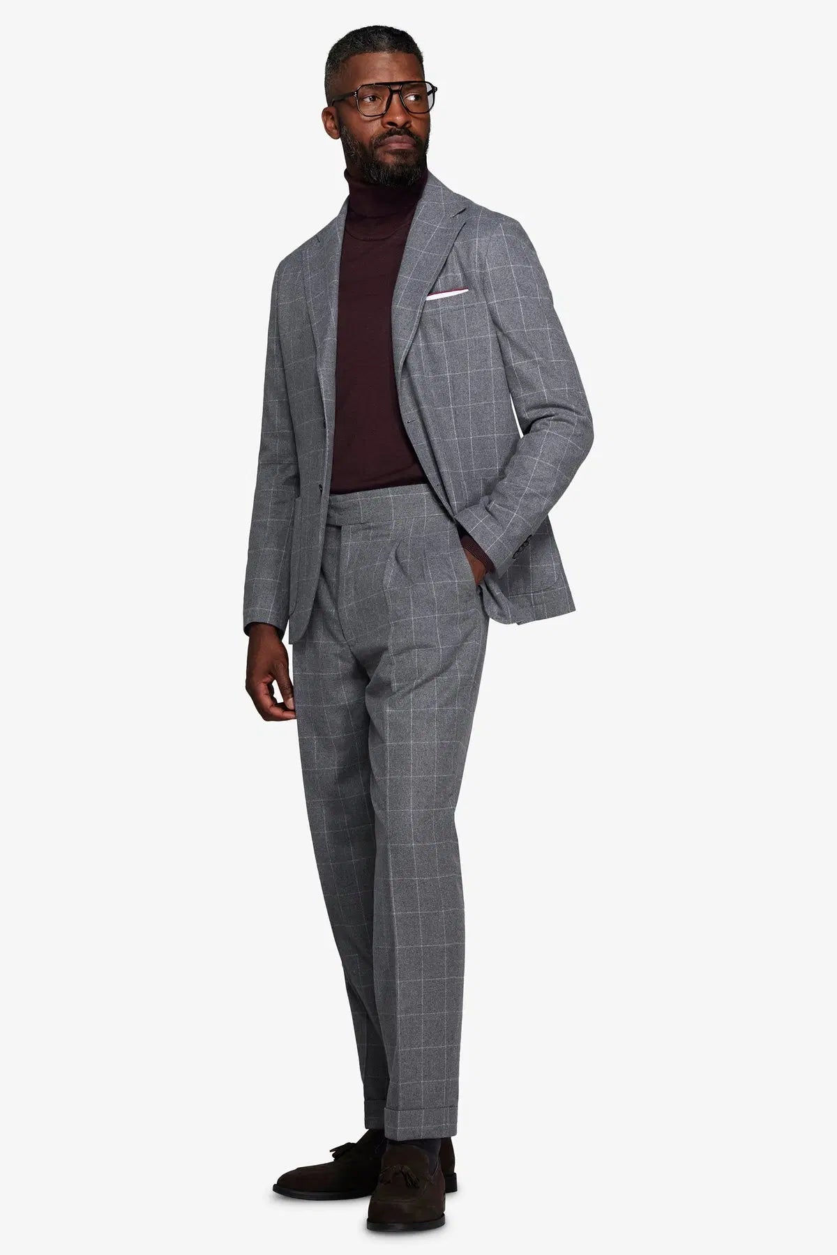 Pantaloni YUTP52-5064 Gri in carouri