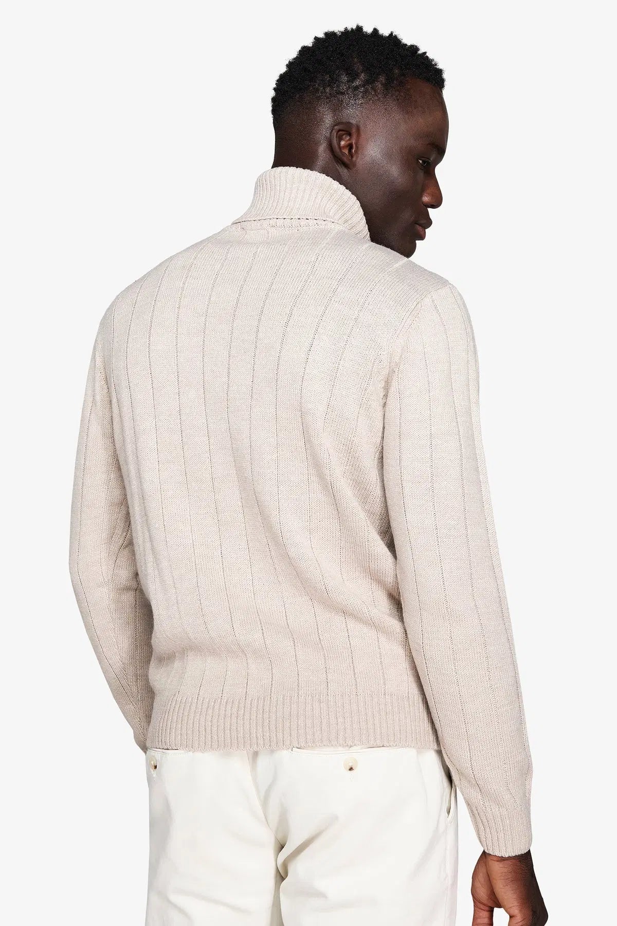 Pulover pe gât YUTM18-1452 Crem