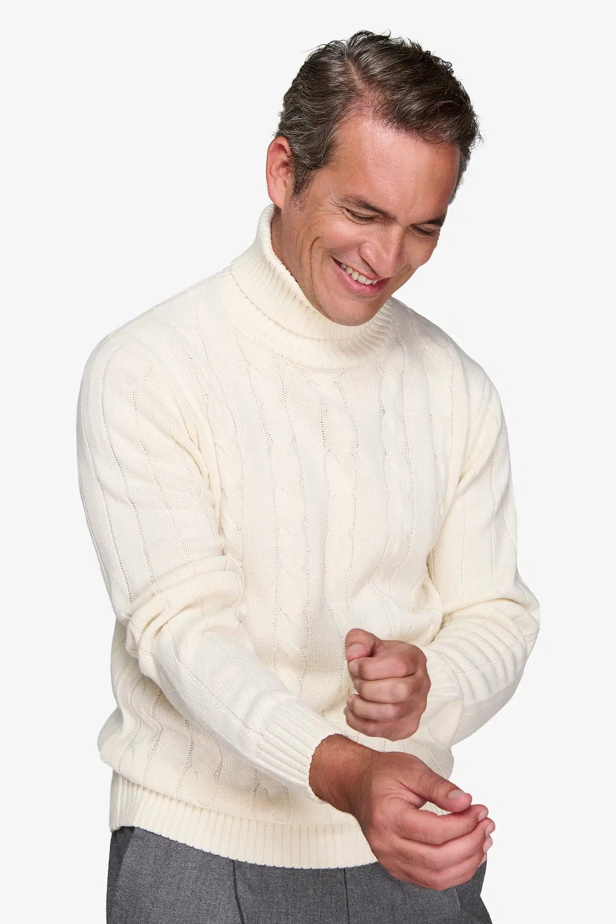 Pulover pe gât YUTM18-1452 Alb