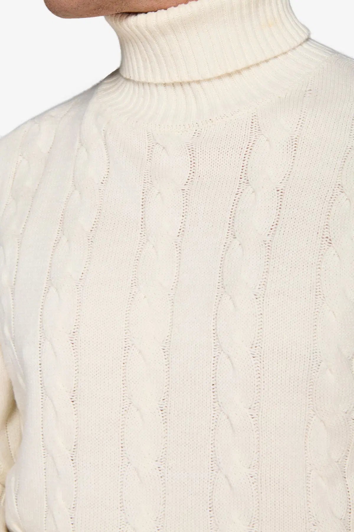 Pulover pe gât YUTM18-1452 Alb