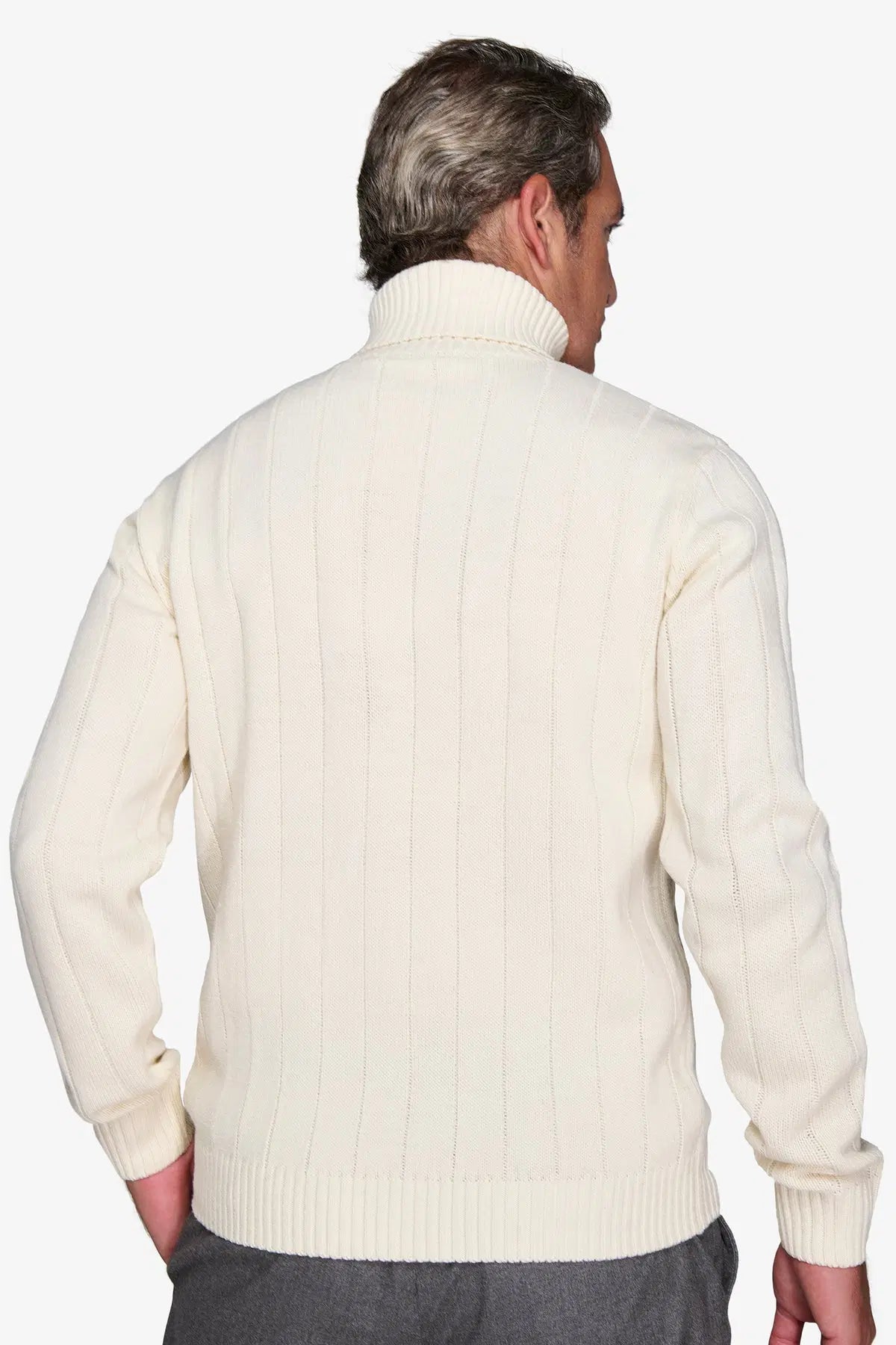 Pulover pe gât YUTM18-1452 Alb